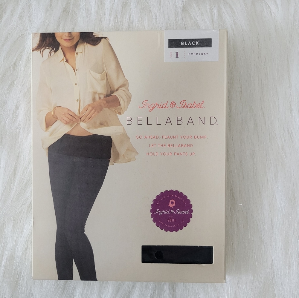 Ingrid & Isabel BellaBand Black Size 1 Everyday Maternity Belly Band NIB